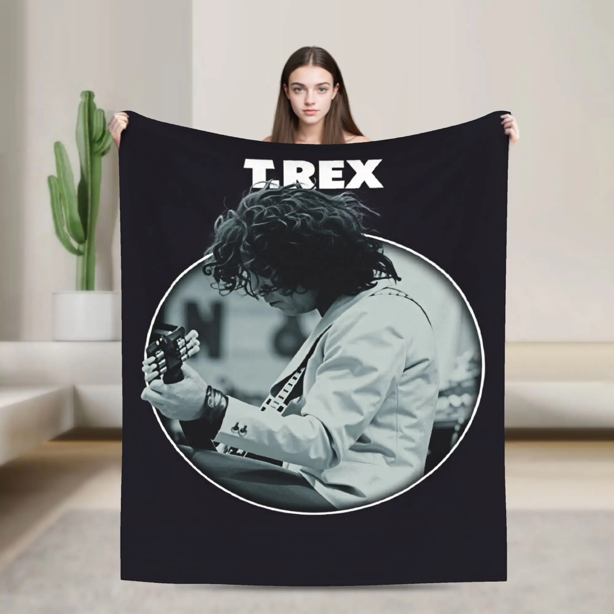 Mark Bolan T-REX Blanket Quality Warm  Throw Blanket Spring Picnic Couch Chair Funny Bedspread