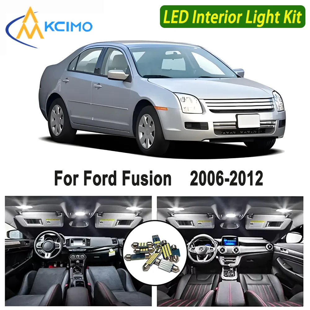 

Kcimo LED For Ford Fusion 2006 2007 2008 2009 2010 2011 2012 Premium Bright LED Interior Dome Map Trunk Light Kit Car Led Lamps