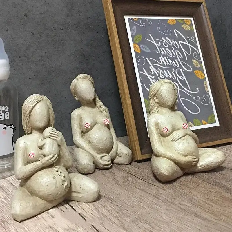 Resin Handicrafts Molded Clay Sculpture Pregnant Woman Pregnant Woman Birth of A Child Production Abstract Nude Figure Female