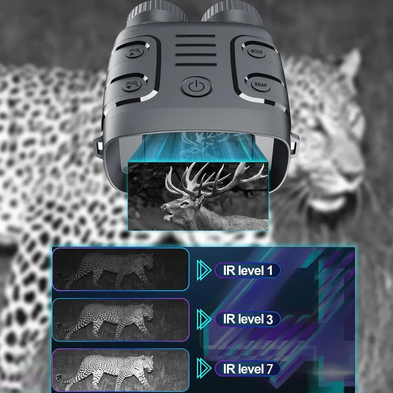 10x مناظير للرؤية الليلية، تستخدم الصور/مقاطع التكبير الرقمي للصيد والمسافات الطويلة والقوارب في الليل. شحن USB