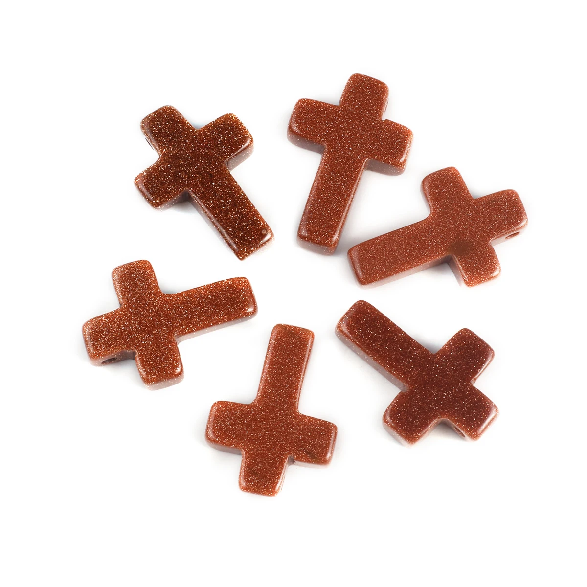 Cross Pendant Jewelry DIY Accessories Charm Natural Agate Rose Quartz White Turquoise Aventrine Pendant Making Necklace Earrings