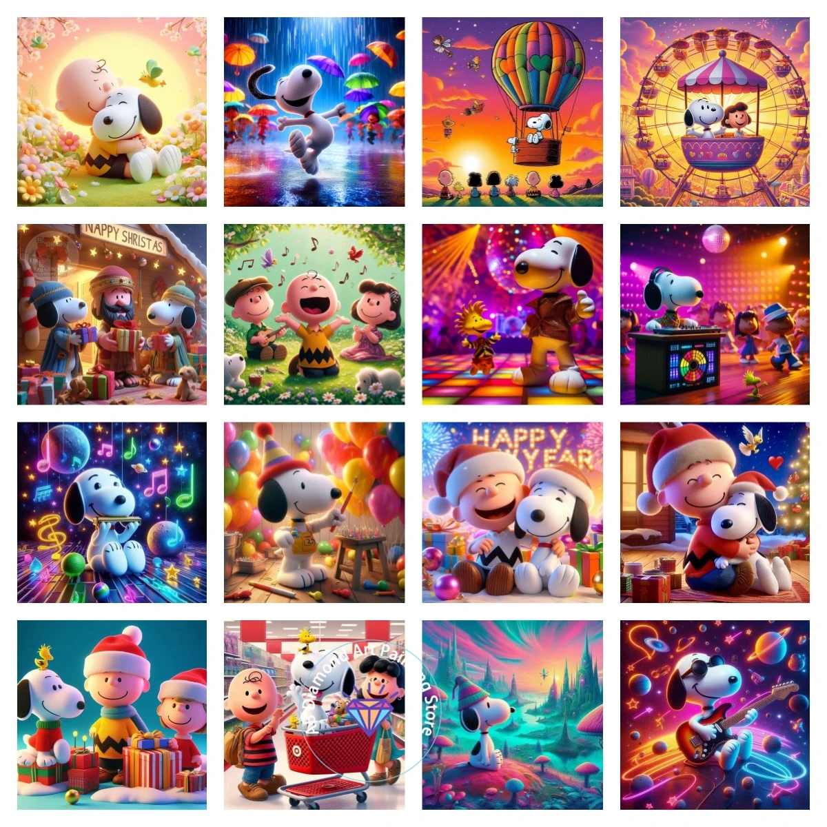 

Snoopy Peanuts AB Diamond Painting Kit DIY Diamond Embroidery Cross Stitch Handmade Art Gift Crafts Home Decor Children's Gift