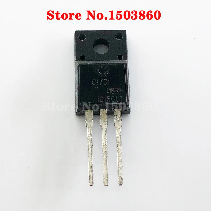 10pcs/lot MBRF10150CT TO-220F MBRF10150 10150CT 10A 150Vrrn 5A 0.89Vf TO-220 In Stock