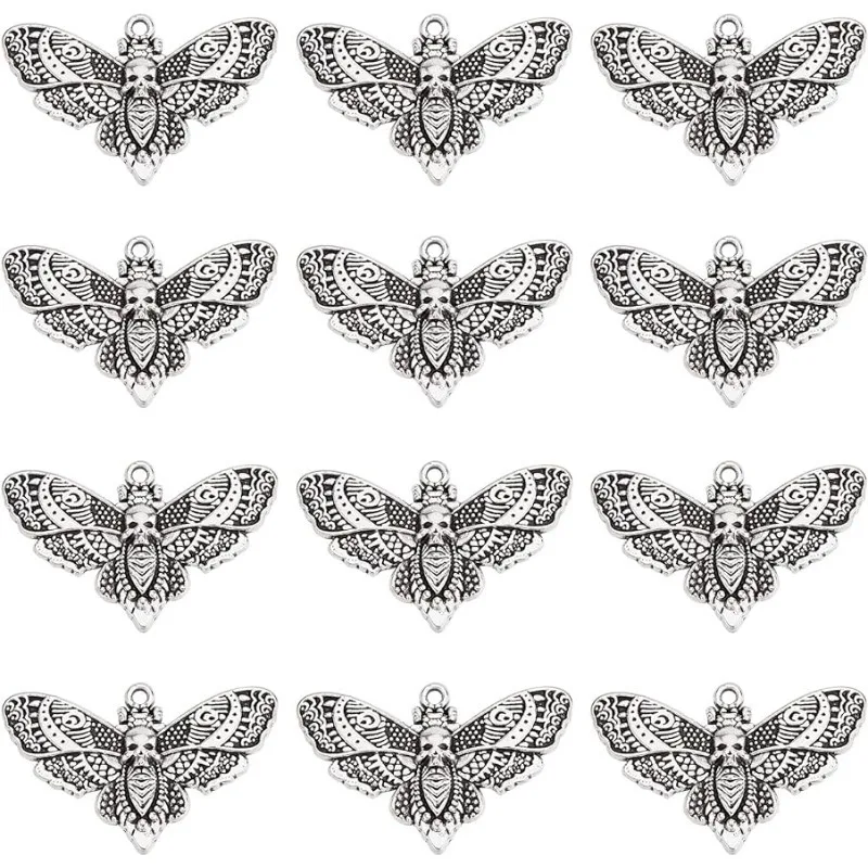 Moth Charms Bulk Goth Butterfly Charm Halloween Charms Bulk for Jewelry Making Charms