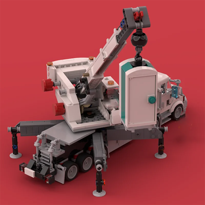 Moc Building Bricks Heavy Utility Crane Truck Model Technology Modular Blocks Christmas Toys DIY City Cars Sets Assembly Gifts
