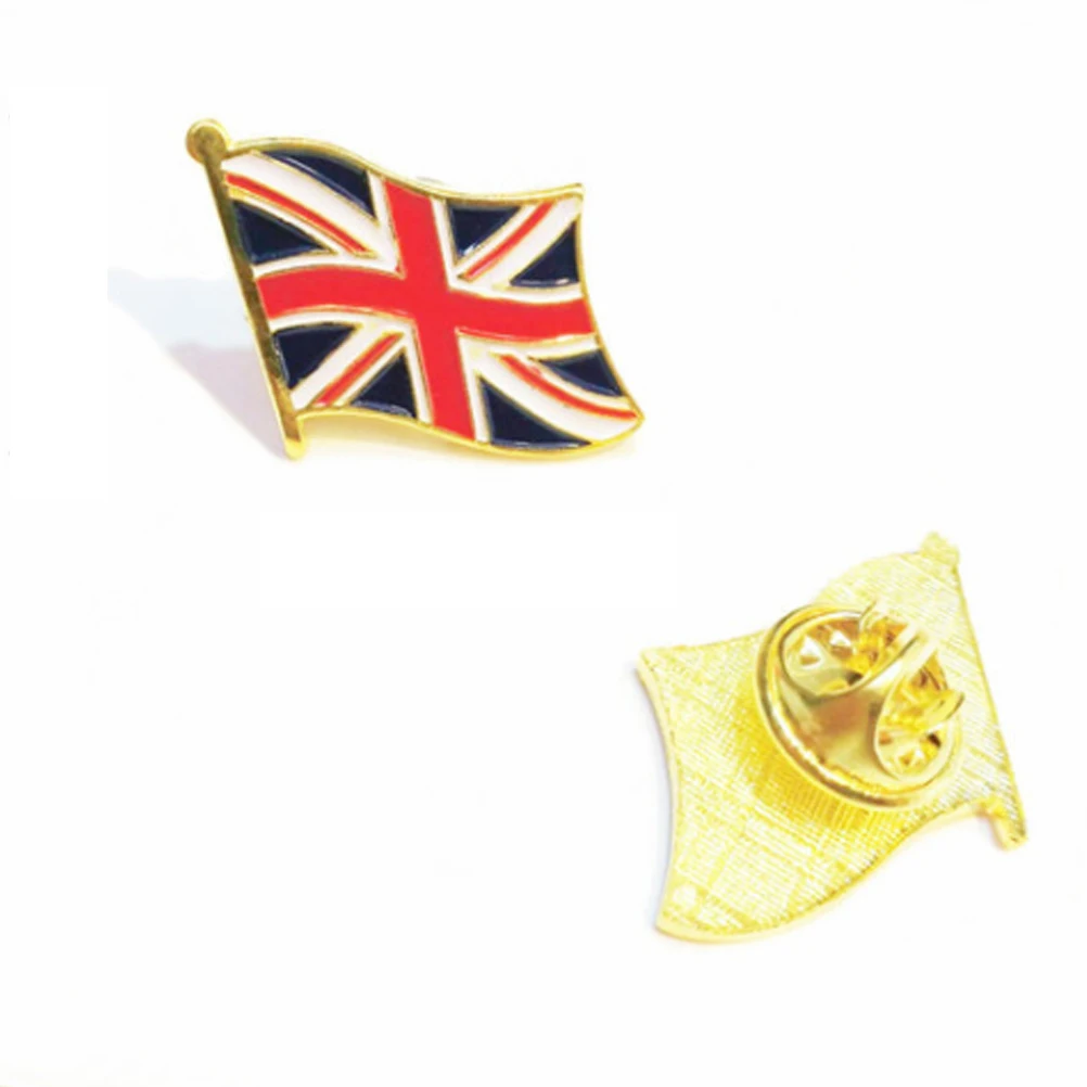 

10 Pcs Iron Brooch British Brooch Chest Pin Waving Union Jack Flag Lapel Pin Brooch Personalized Paint British Badges