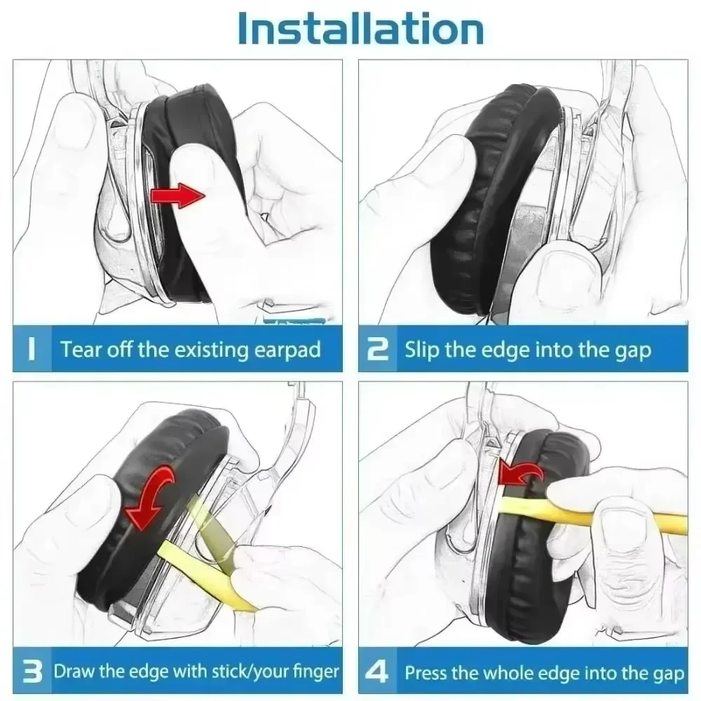 1 Pair Replacement Earpads Ear Pads Cushion Muffs Cover Repair Parts For Jabra Engage 50 II Headsets Headphones