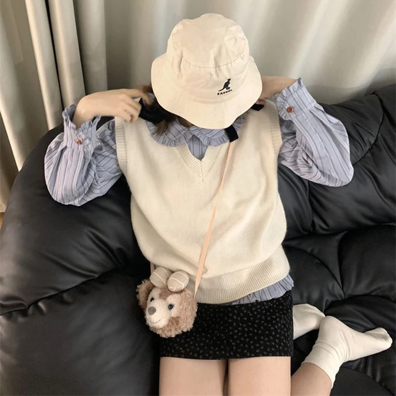 Striped Shirts and Blouses Korea Ruffles Long Sleeve Top Women 2024 Autumn Fashion Blouse Button Peter Pan Collar Ladies Clothes