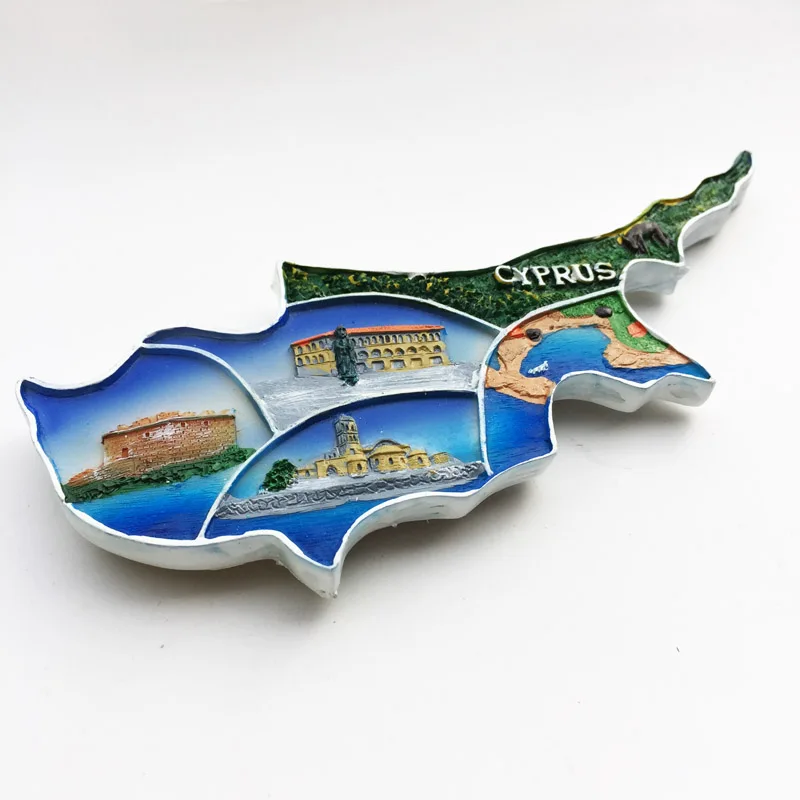 Creative and personalized Cyprus map Fridge Magnet decorations, message stickers, handicrafts, travel souvenirs