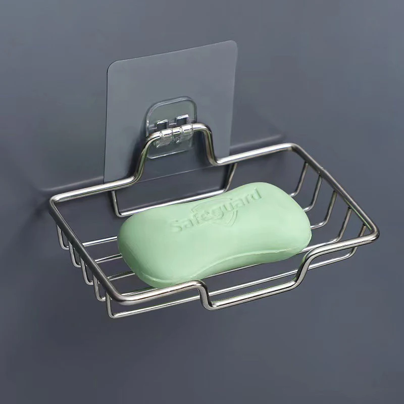 1 pz portasapone in acciaio inox a parete portasapone in spugna piatto accessori per il bagno ripiano autoadesivo