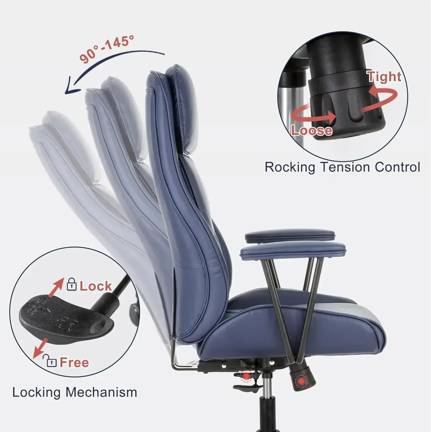 [Discounted Price, Hot Sale!]Modern Modern Leather Office Chair,Ergonomic Home Office Desk Chair with Lumbar Support,High Back S