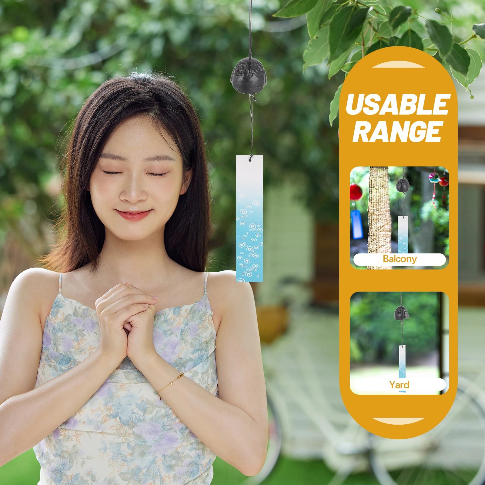 

Owl Wind Chimes Metal Pendant Bell Hanging Decoration Vintage Iron Animal Unique Garden