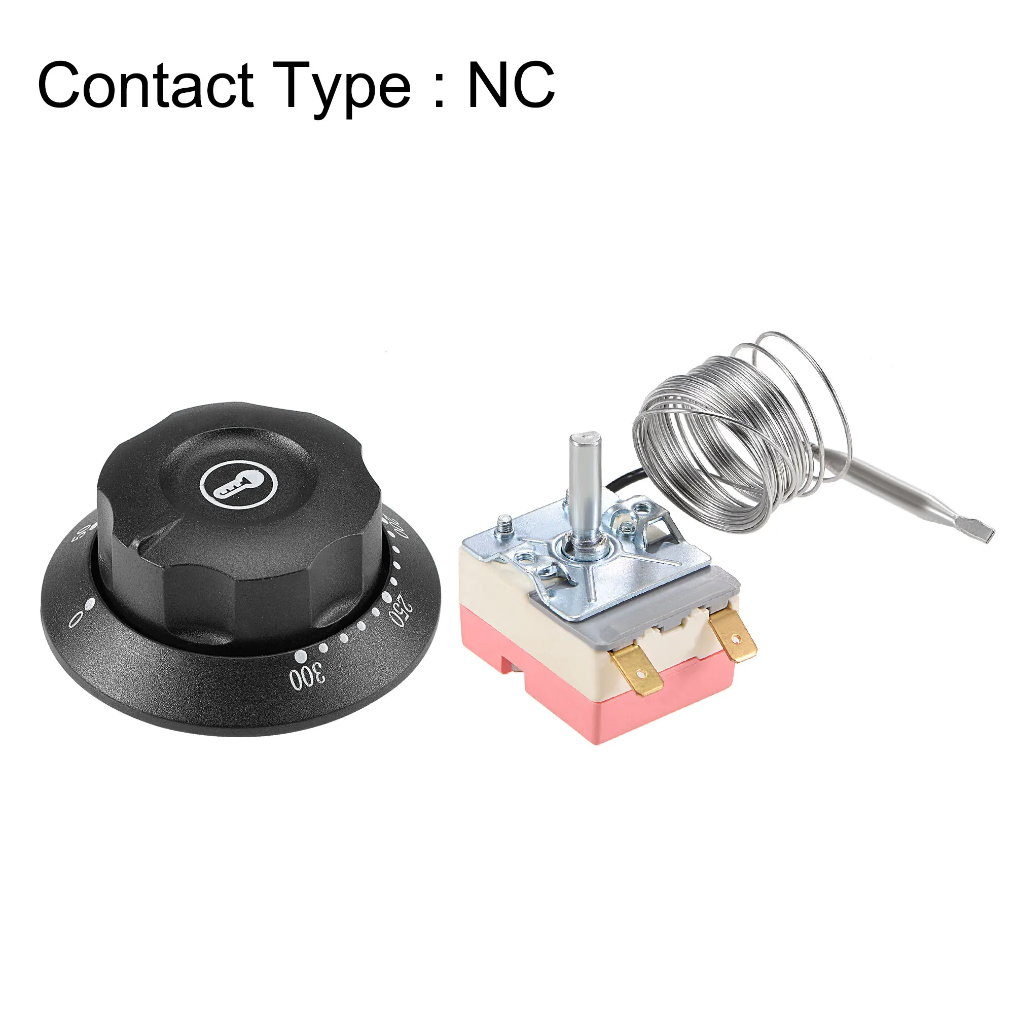 Imagem -02 - Termostato nc para Forno Elétrico Botão de Controle de Temperatura Liquid Rising 30110c 60200c 50-250c 300c 250v 16a