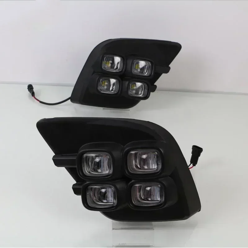 

Автомобильный светодиодный DRL дневного света для Toyota Hilux Revo Vigo 2015 2016, желтый указатель поворота, дневные ходовые фары, авто дальние фары, противотуманные фары