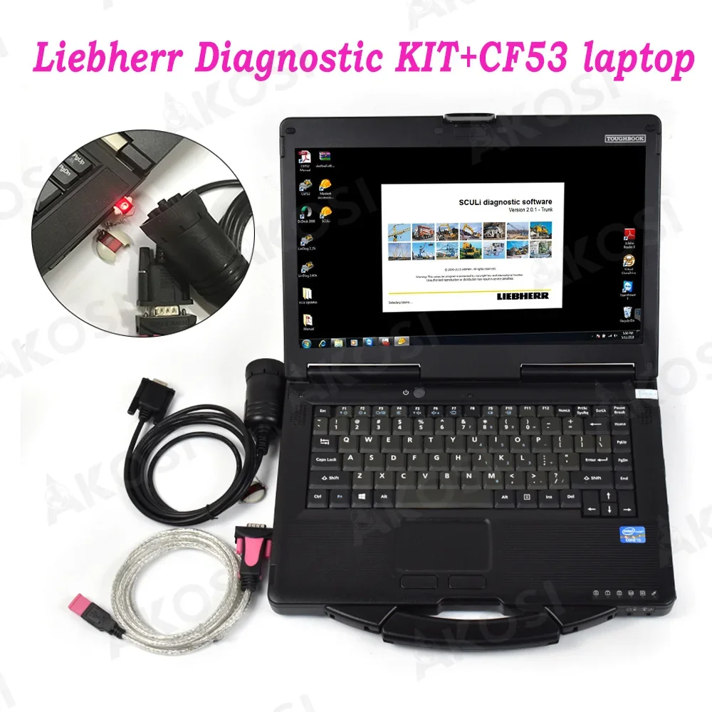 

CF53 laptop+KIT diagnostik truk ekskavator Liebherr SCULI, KIT diagnostik truk derek diagnostik Liebherr Diagnostic scanner