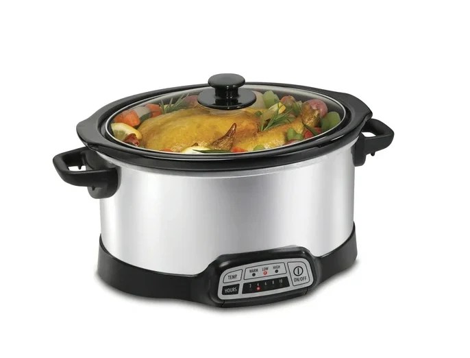 Hamilton Beach Programmable Slow Cooker, 6 Quart Capacity, Removable Crock, Silver, 33463