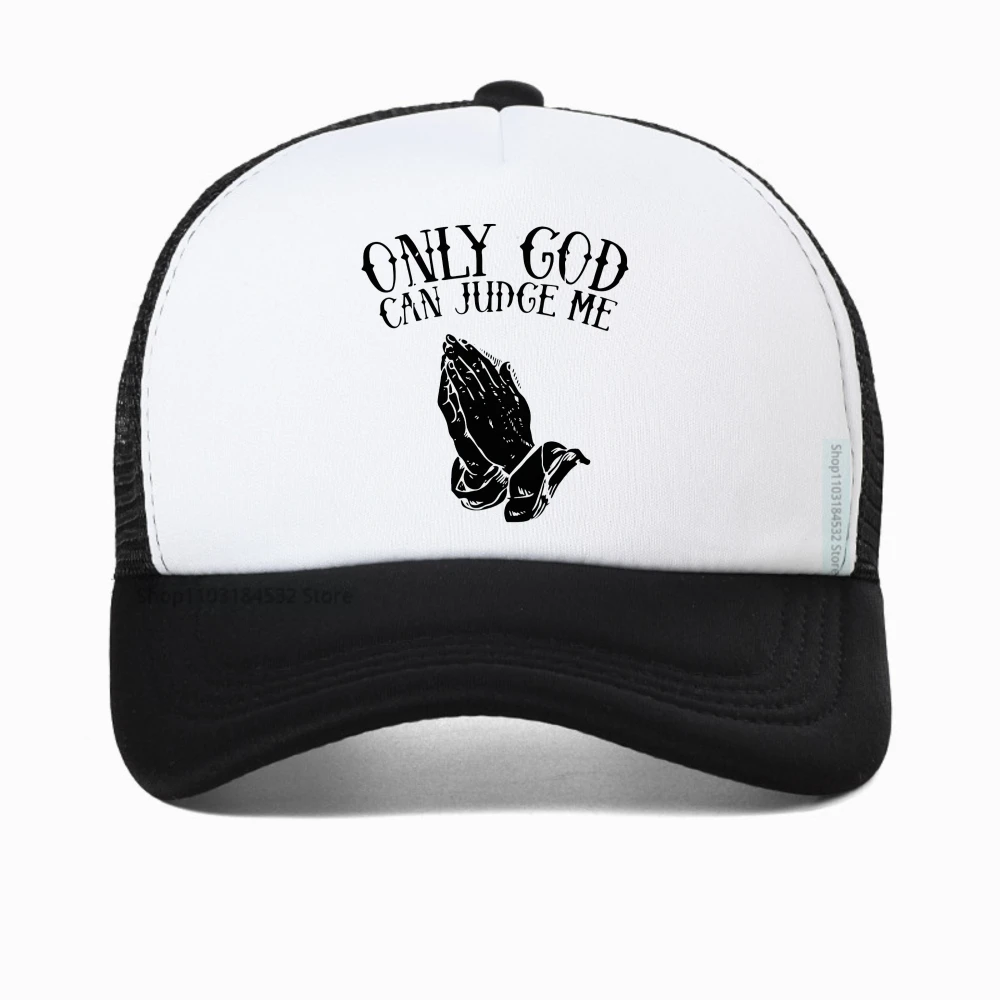 

Men's summer fashionable casual sports cap only GOD CAN JUDGE ME printed baseball caps Breathable adjustable trucker hat