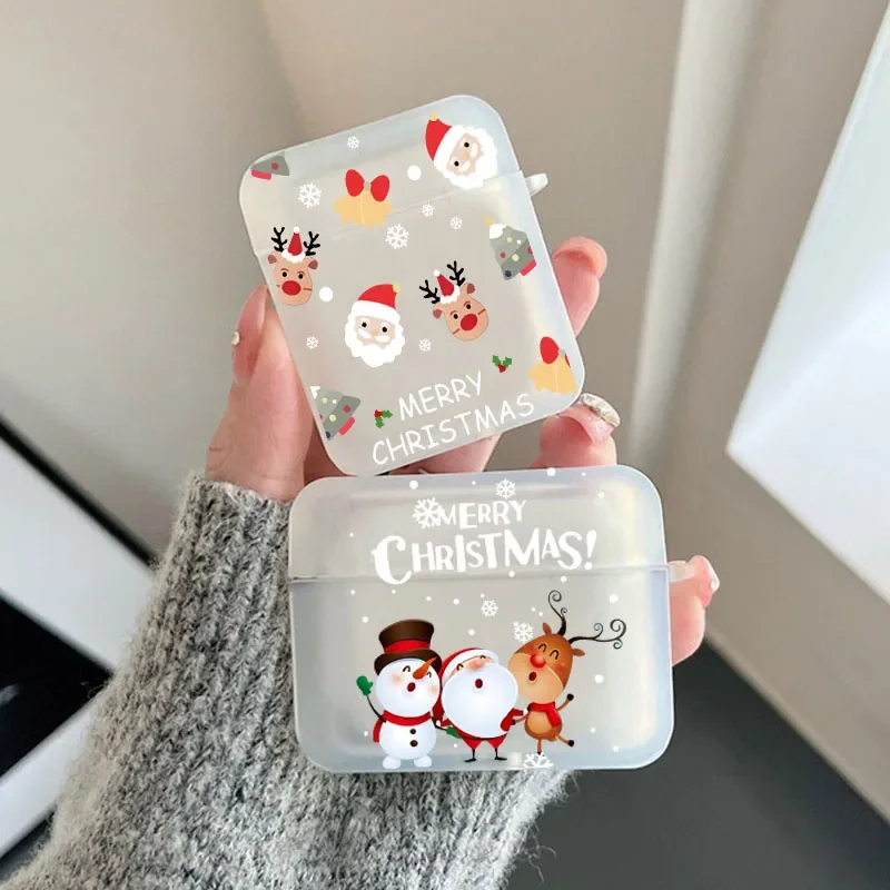 Christmas Reindeer Earphone Case for Airpods 3rd 2 Pro 4th Covers for Airpod 2 3 1 New Year Protective Accessorie Shell Fundas