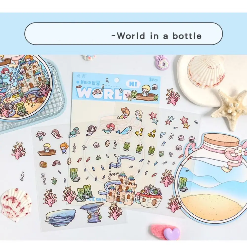 New Cartoon 3D Landscaping Stickers Tree House DIY Three-dimensional Sticker Visual Stacking 3D Miniature Scene Sticker Children