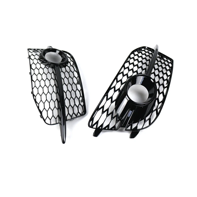 2 uds ABS negro parachoques delantero de coche cubierta de luz antiniebla biseles inferiores rejilla para Audi Q3 S-Line 2012-2014 8U0807681D 8U0807682D