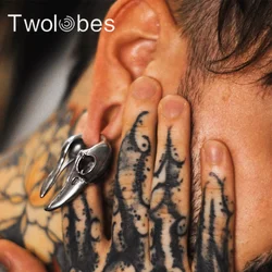 Twolobes 2PCS Bird Skull Ear Hangers Weights 316 Stainless Steel Piercing Body Jewelry Gauges Plugs For Stretched Lobe