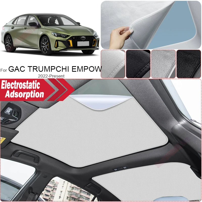 Pare-soleil en suède anti-UV à adsorption électrostatique pour toit ouvrant GAC TRUMPCHI EMPOW 2022-2026, isolation thermique pour lanterneau