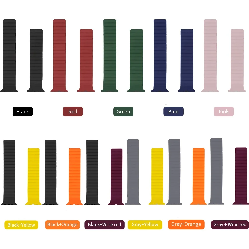 Silicone Strap for Apple Watch Band 45mm 41mm 44mm 40mm 49mm Sport Wristband iWatch Series Ultra 10 9 8 7 SE 6 5 46mm 42mm Band