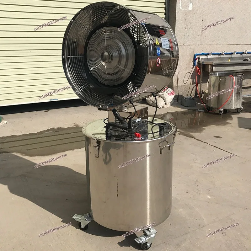 Industrial spray fan, cooling seat fan, dust removal, electrostatic water mist humidification, mobile fan shaking head