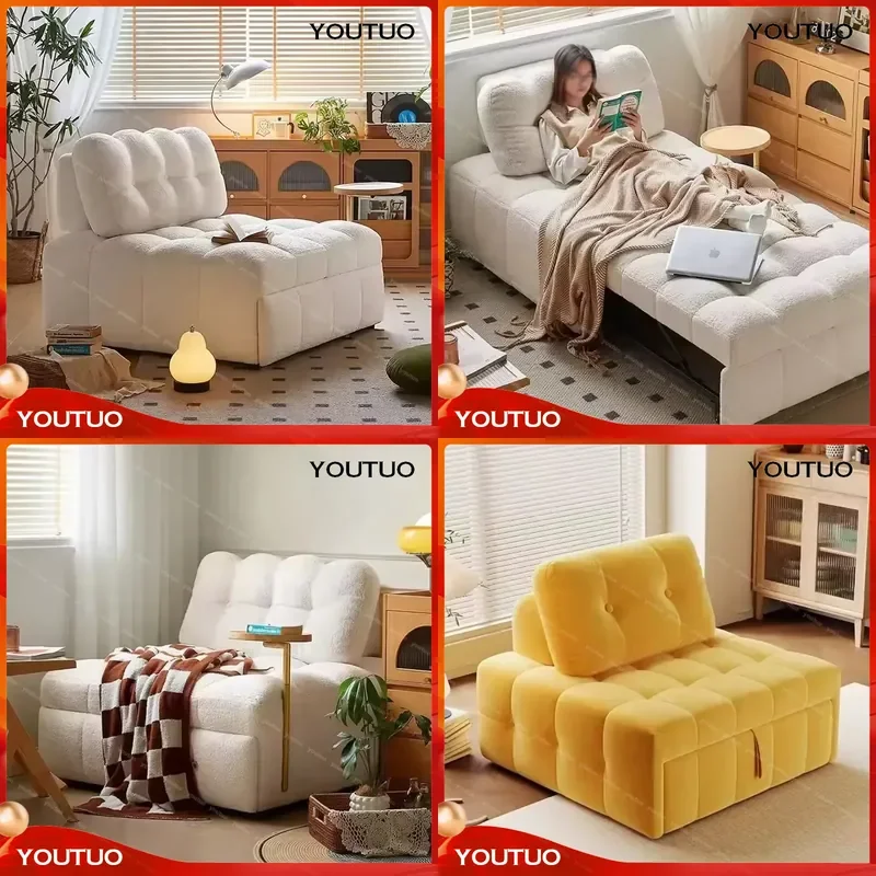 Multifunctional Dual-use Sofa Cum Bed Retractable Folding Single Sofa Bed Lounge Chair   Living Room Bedroom Furniture