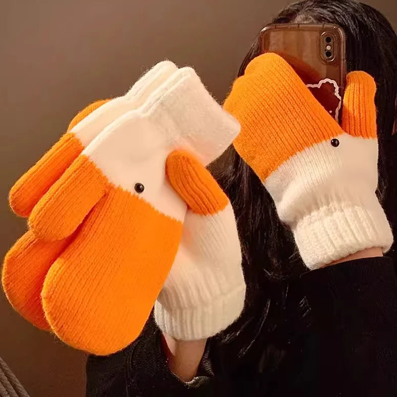 جديد الشتاء أوزة قفازات مضحك الجدة الحيوان قفازات مع الحرارية لينة بطانة لطيف الدافئة أوزة القفازات مضحك محاكاة ساخرة قفازات للجنسين #1