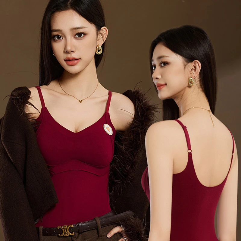 Podzimní a zimní německá sametová termo vesta pro ženy bez prsních vložek, velká velikost, bezešvé termoprádlo pro ženy - náhled 3