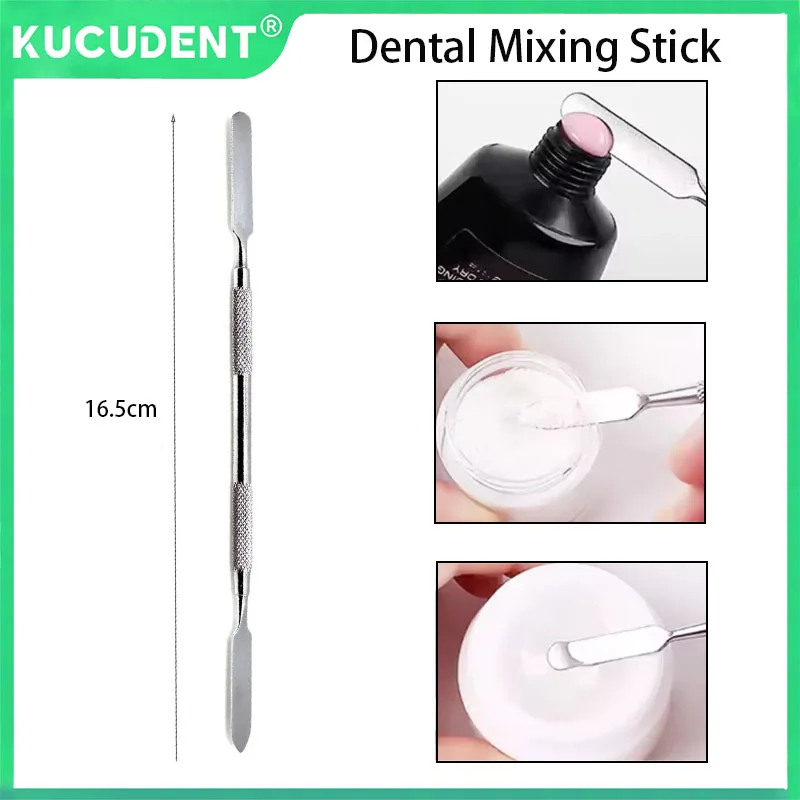 

1 шт. стоматологический цементный шпатель из нержавеющей стали, двухсторонний шпатель для макияжа, тональный крем для ногтей, палочки для смешивания теней для век, инструменты