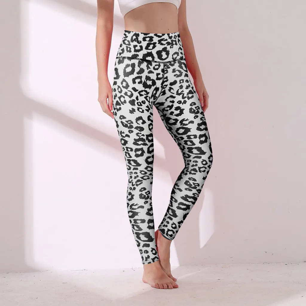 

Women Leopard Seamless Yoga Pants High Waist Lifting Hip Honey Peach Hip Fitness Pants Yoga Suit Tight Running Sports Pants