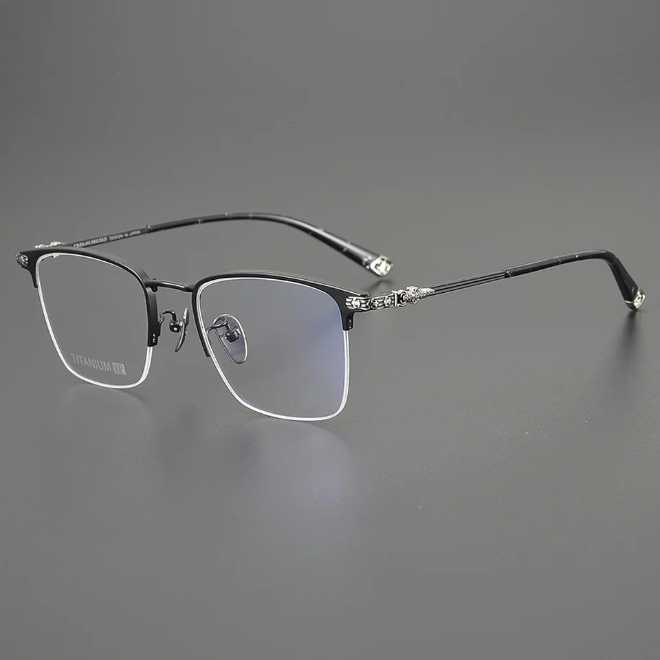 

Fashion Men's Myopia Glasses Frame Pure Titanium Women's Brand Designer Half Frame Square Fashion Personality Optical Glasses