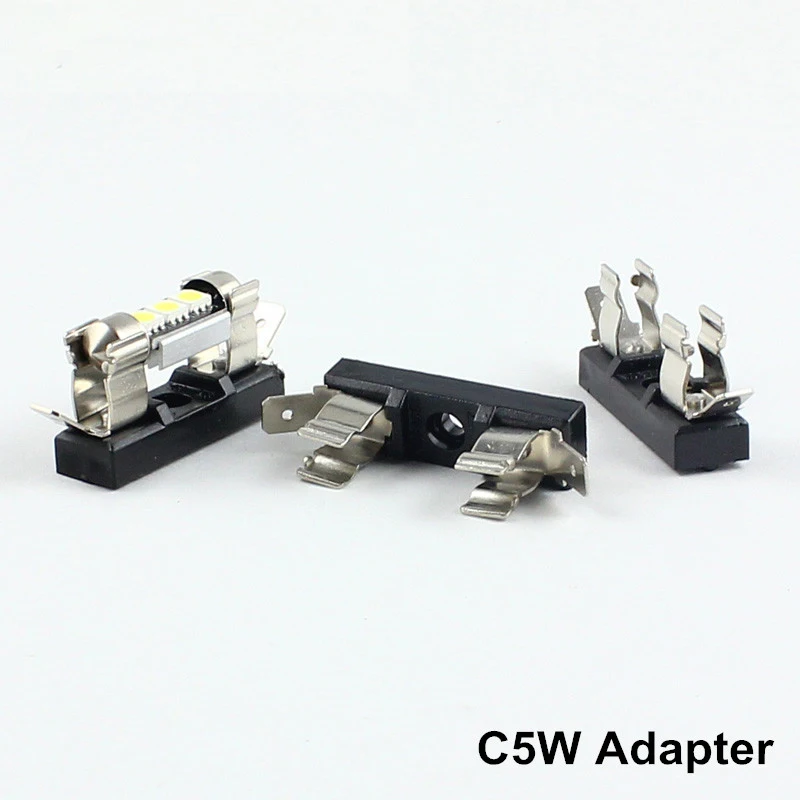 C5W Led Bulb Holder 31mm 36mm Car Reading Lamp Led License Plate Lamp Holder Festoon 31mm 36mm Socket Adapter Base