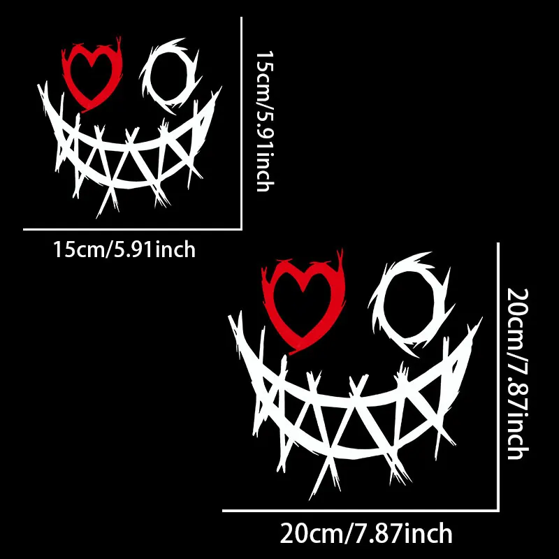 1PC Demon Smiling Waterproof Vinyl Motorcycle Stickers Decals for Helmet Fairing Car Window Electric Scooter Decor Accessories