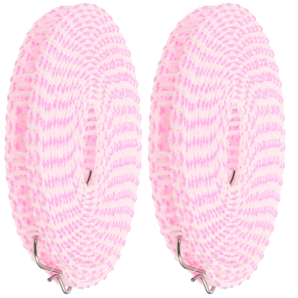 

2pcs Thickened Outdoor Windproof Clothesline Pe Stainless Steel Skid-Proof Non-Slip Clothes Drying Rope Foldable Portable Travel