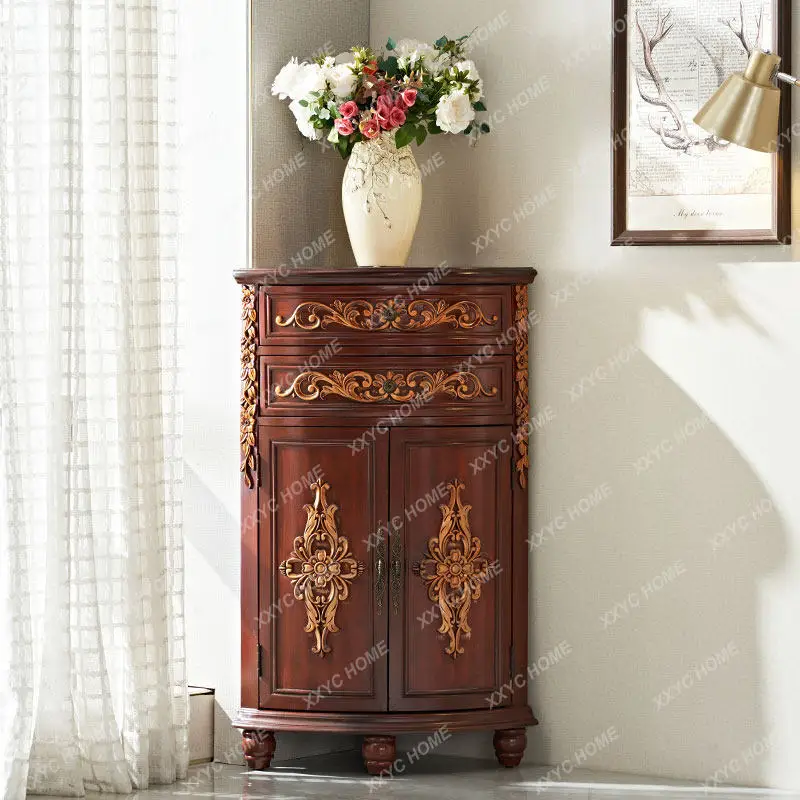 Living Room Triangle Cabinet Corner SmallElevator Storage  Short Retro Sofa