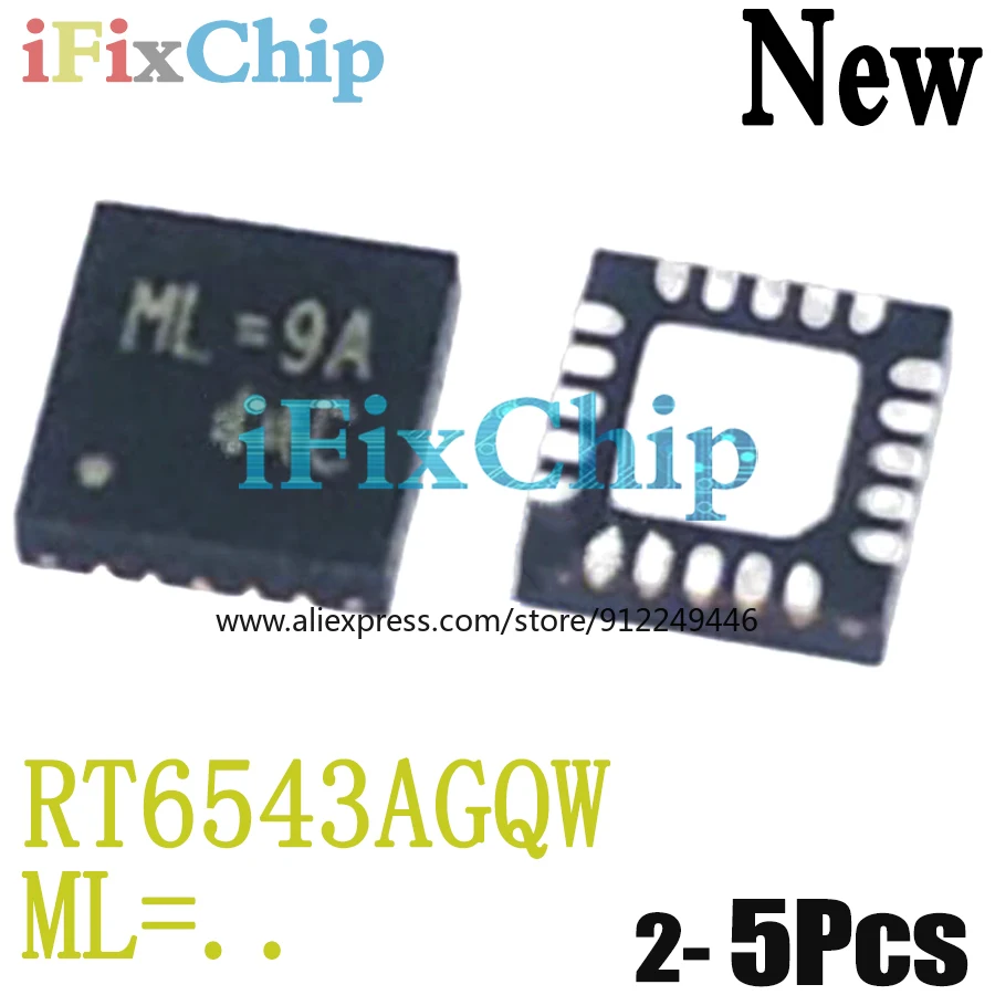 (2-5piece)100% New RT6543AGQW RT6543A ML=4L ML= QFN-20 Chipset