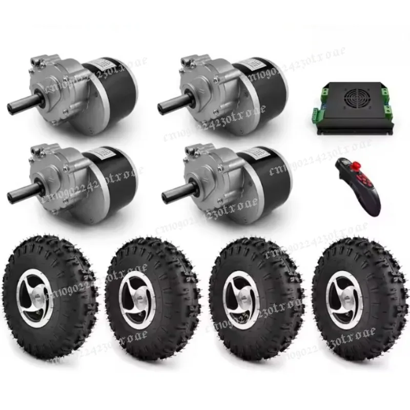4WD 1000W Electric Four Drive kit 4.10-4 Off-road Tires 10 Inch Wheel Hub Cart 250W Motor With Wireless Remote Control