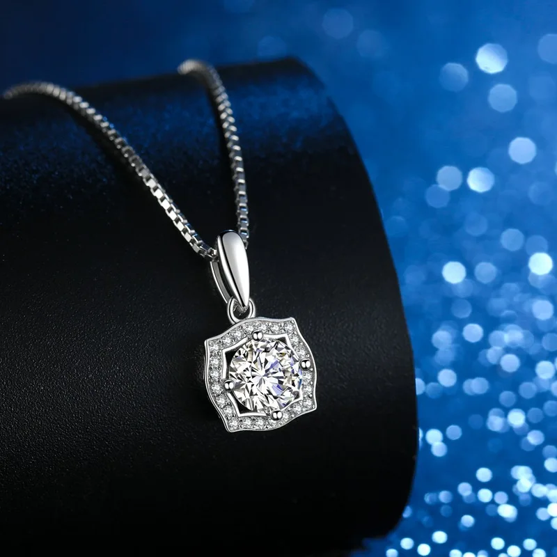 

Женское ожерелье принцессы с квадратным ободом из муассанита, 1 карат, платина PT950, вневременное, прочное, мягкое, но прочное, идеально подходит для самостоятельного изготовления и подарка