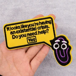 Do you need help? Embroidery Patch Iron On Patches for Clothing Thermoadhesive Patches Funny Patches On Clothes Badge DIY Sew