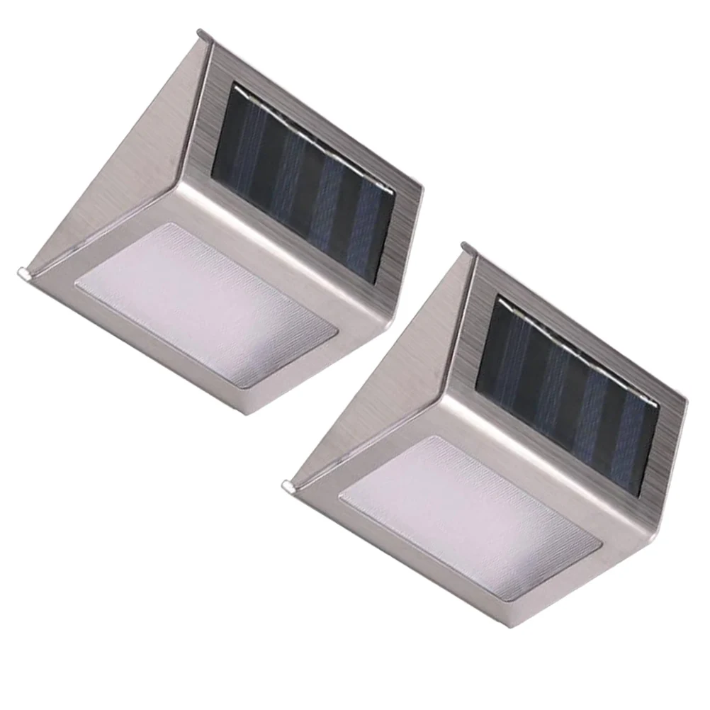 

2pcs 3LED Stair Lights Solar Powered Deck Step Outdoor Stairs Decorative Fence Wall Lamp Waterproof Garden Building Balconies