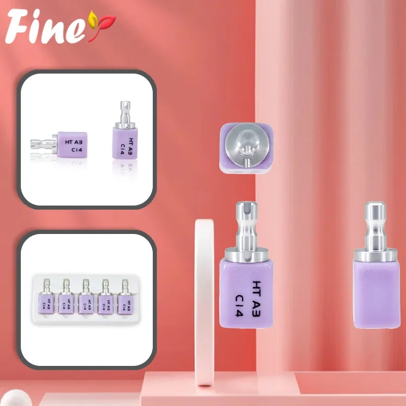 

Finer Dental литиевый дисиликат C14 стеклокерамические блоки HT LT для CAD CAM Cerec шпон стоматологические материалы 5 шт. коробка