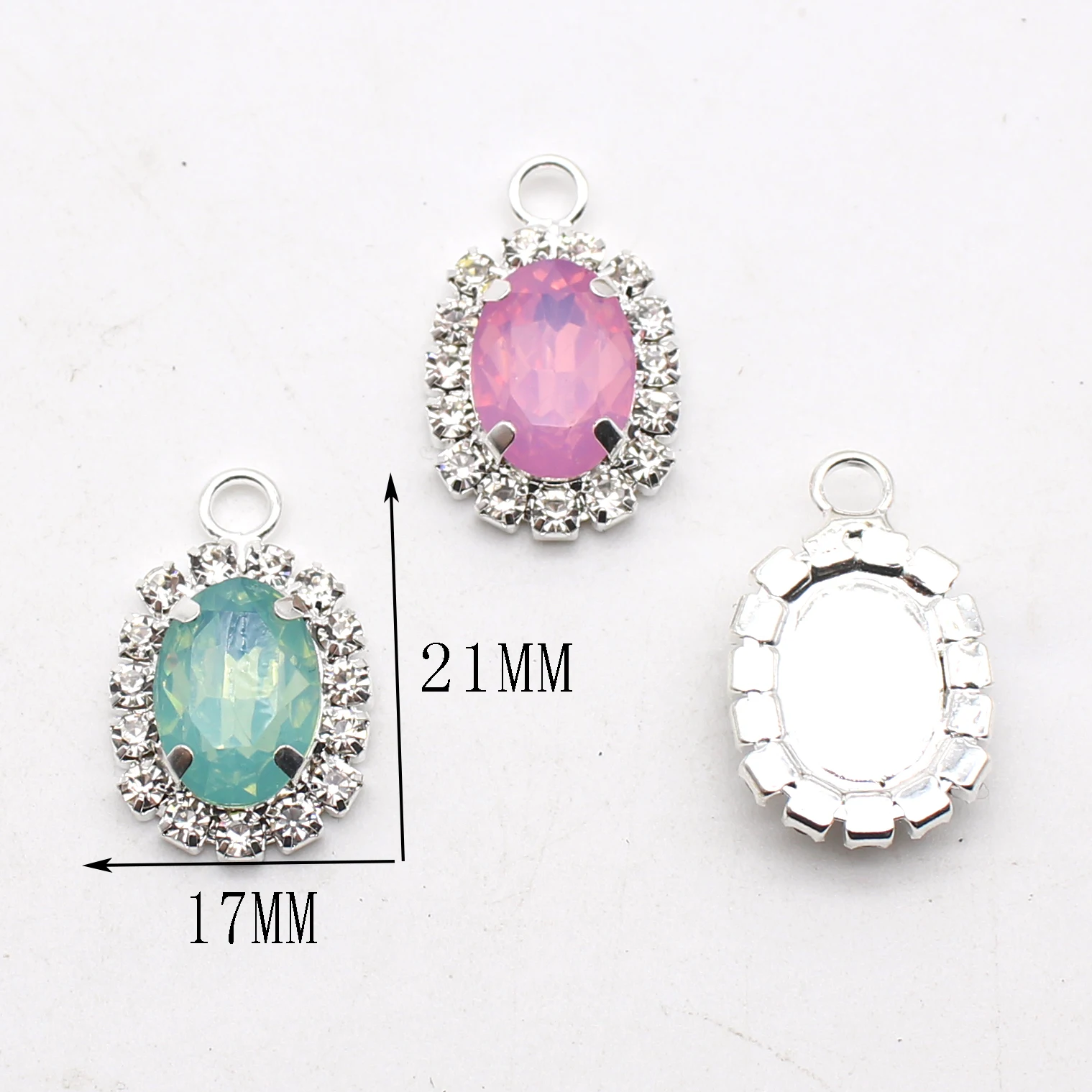 New 10pcs 17*21mm Oval Resin Band Ring Pendant DIY Clothing Necklace Rhinestone Pendant Jewelry Accessories