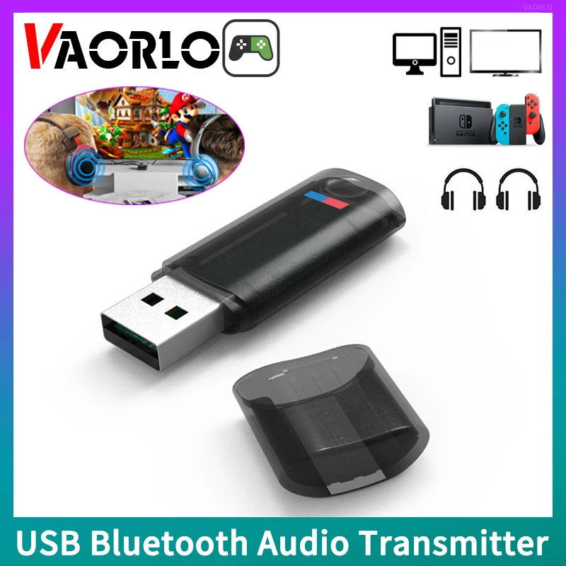 VAORLO USB Bluetooth สเตอริโอเครื่องส่งสัญญาณ Dual Stream Multipoint Latency ต่ำตัวรับสัญญาณ WiFi สำหรับทีวี PC XBOX PS4 PS5สวิทช์