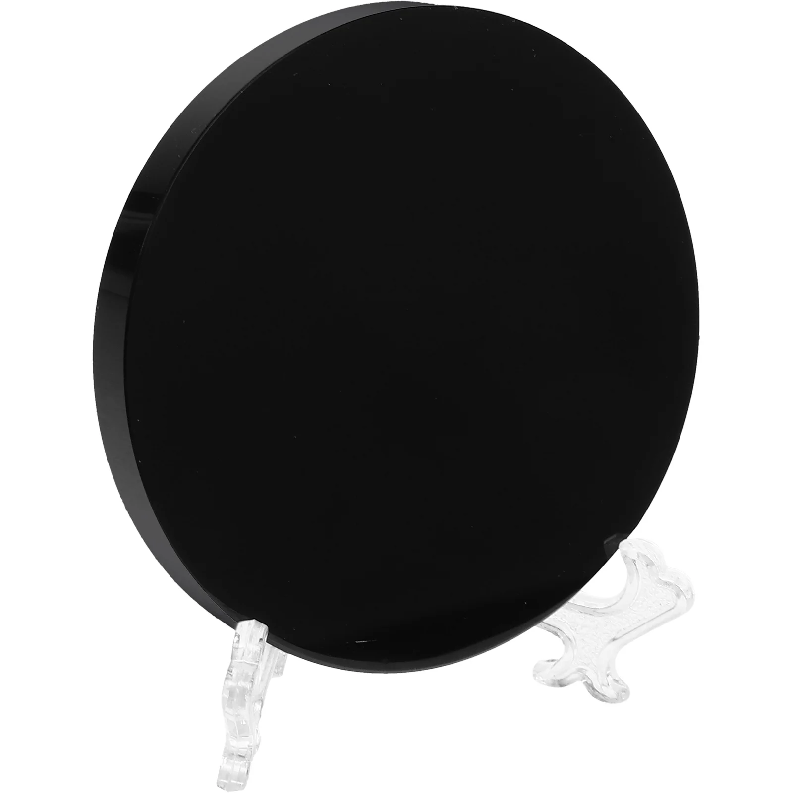 

1pc Obsidian Scrying Mirror Black Round Stone Decor For Home Desktop Living Room Bedroom Office Table Centerpiece Feng Shui