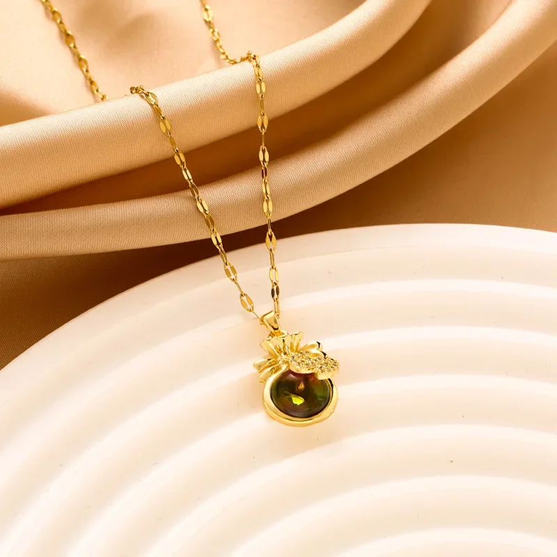 Collane da donna di alta qualità, accessori che non sbiadiscono, ciondoli alla moda con marsupio in zircone