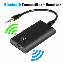 2-in-1 Wireless Bluetooth Audio Receiving Transmitter 3.5mm Jack Aux Bluetooth Adapter For TV PC Car Speaker Headphone