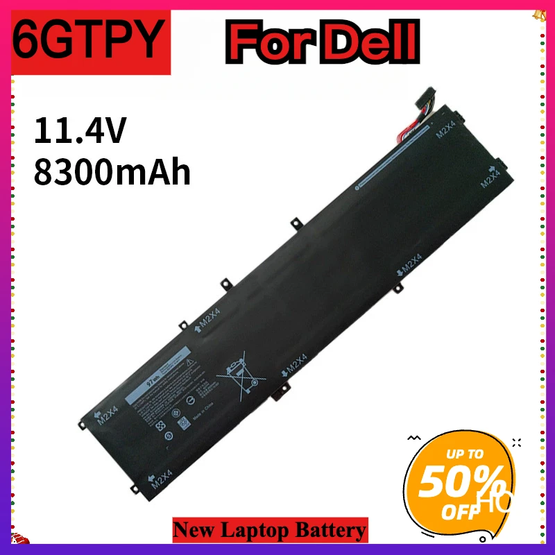 6GTPY RRCGW H5H20 4GVGH Laptop Battery For DELL XPS 15 9570 9560 7590 For DELL Precision 5520 5530 Series Notebook 11.4V 97WH